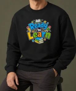 Pretty Back To School Ready To Learn Typography Sweater