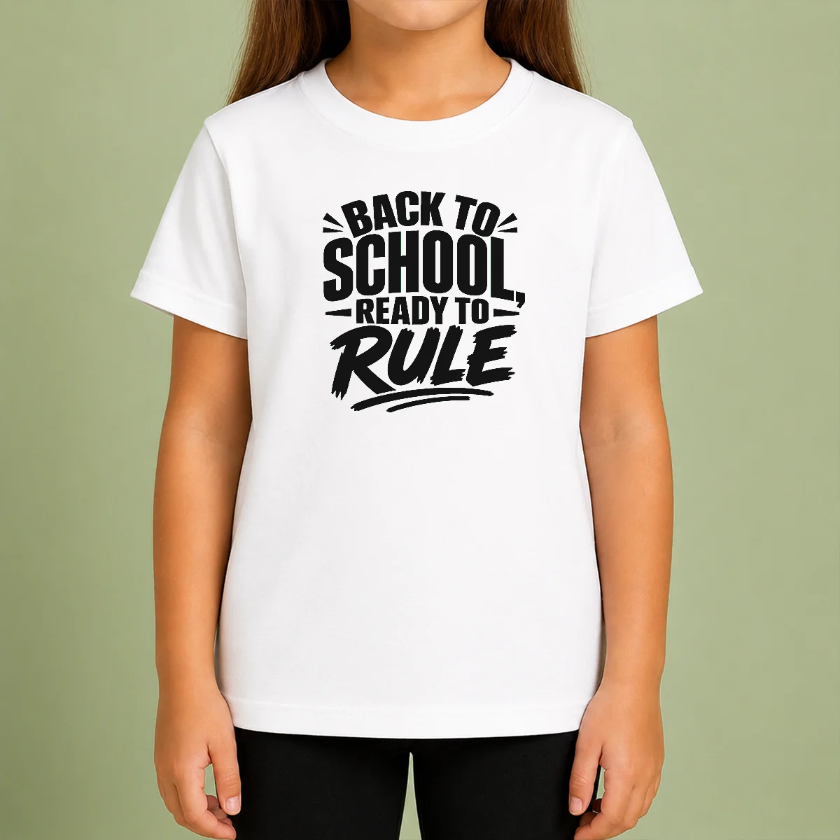 Pretty Back To School Ready To Rule Silhouette Kids T-Shirt
