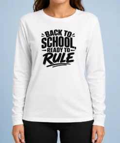 Pretty Back To School Ready To Rule Silhouette Long Sleeve Shirt