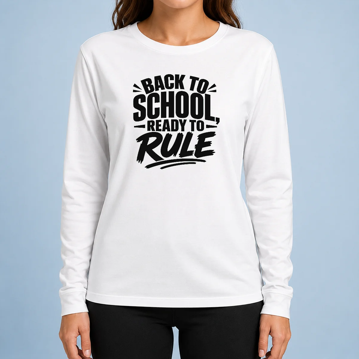 Pretty Back To School Ready To Rule Silhouette Long Sleeve Shirt