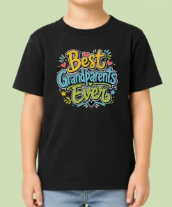 Pretty Best Grandparents Ever Doodle Typography Kids T-Shirt