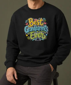 Pretty Best Grandparents Ever Doodle Typography Sweater