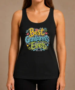 Pretty Best Grandparents Ever Doodle Typography Tank Top