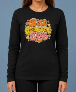 Pretty Best Grandparents Ever Groovy Retro Long Sleeve Shirt
