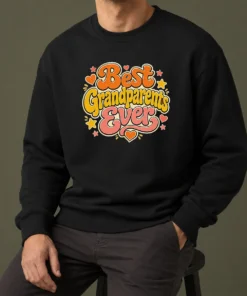 Pretty Best Grandparents Ever Groovy Retro Sweater