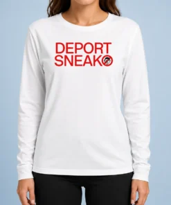 Pretty Deport Sneako Logo Long Sleeve Shirt showing front view with black fabric and white logo