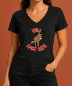 Pretty Donkey Bec Mon Chu V-Neck Shirt