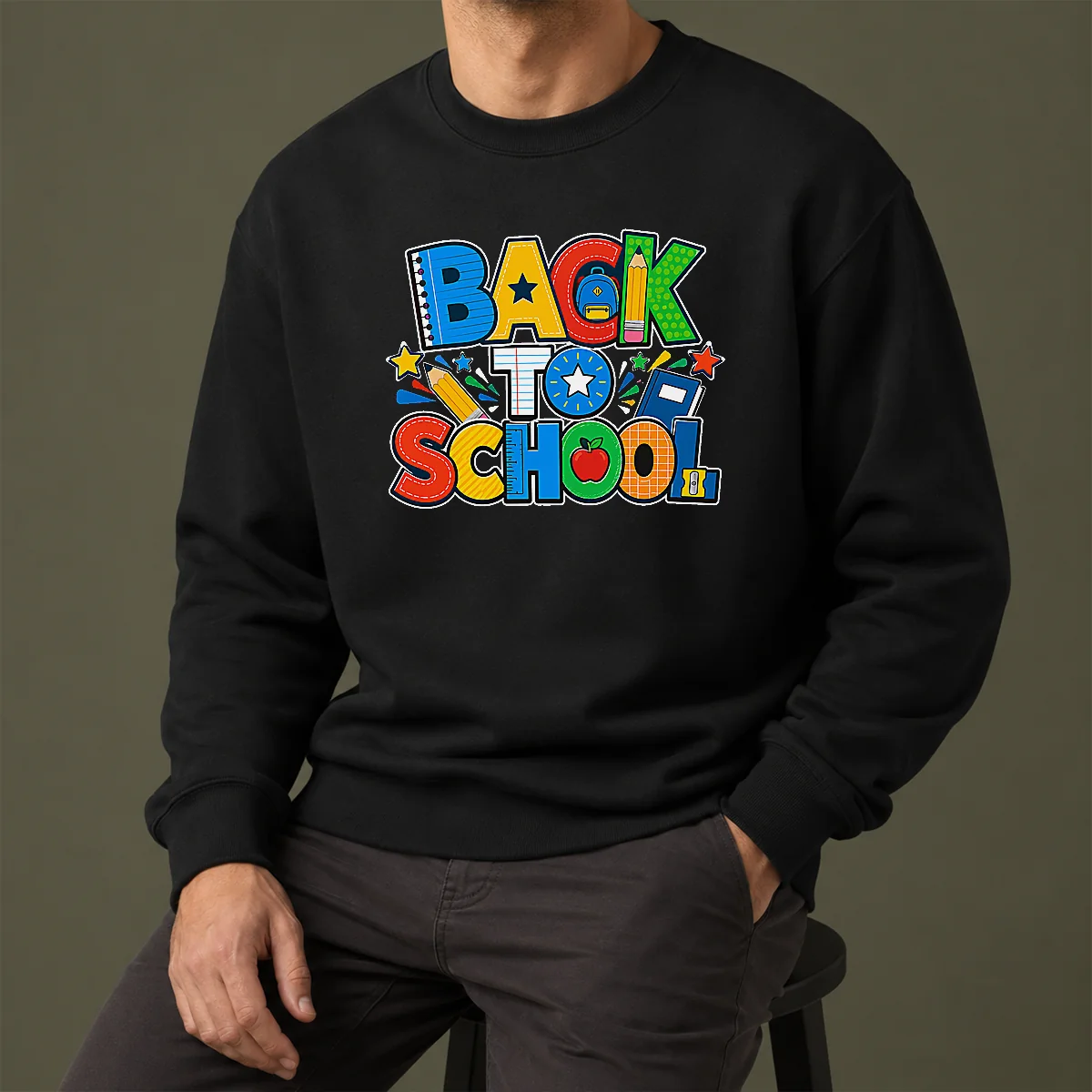 Pretty Exciting Back To School Silhouette For Students Sweater