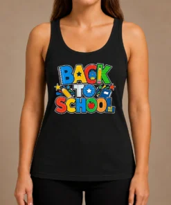 Pretty Exciting Back To School Silhouette For Students Tank Top