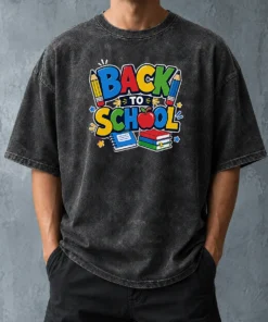 Pretty Fun Back To School Typography Washed T-Shirt
