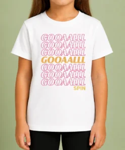 Pretty Gooalll Spin Soccer Fan Goal Kids T-Shirt