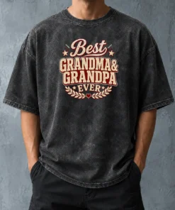 Pretty Grandparents Day Best Ever Vintage Vector Washed T-Shirt