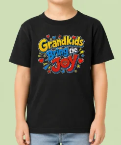 Pretty Grandparents Day Grandkids Bring The Joy Pop Art Kids T-Shirt