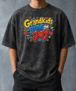 Pretty Grandparents Day Grandkids Bring The Joy Pop Art Washed T-Shirt