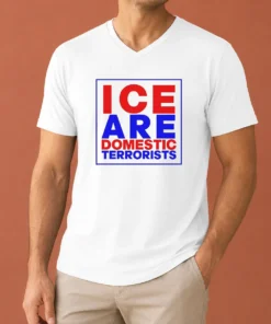 Pretty ICE Are Domestic Terrorists V-Neck Shirt