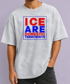 Pretty ICE Are Domestic Terrorists Washed T-Shirt