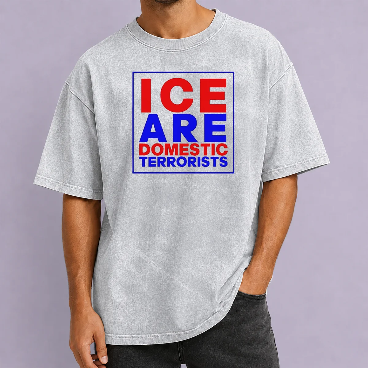 Pretty ICE Are Domestic Terrorists Washed T-Shirt