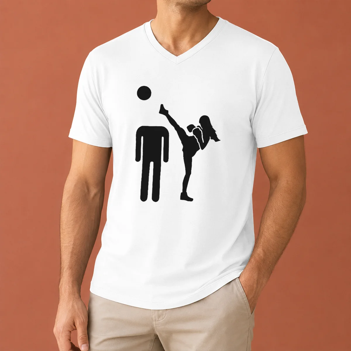 Pretty Kick Him Funny V-Neck Shirt Pretty Kick Him Funny V-Neck Shirt