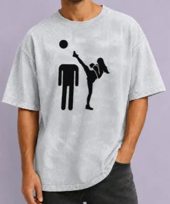 Pretty Kick Him Funny Washed T-Shirt