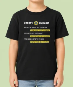 Pretty Liberty Ukraine Support Aid And Hope For Those Affected By The War Kids T-Shirt