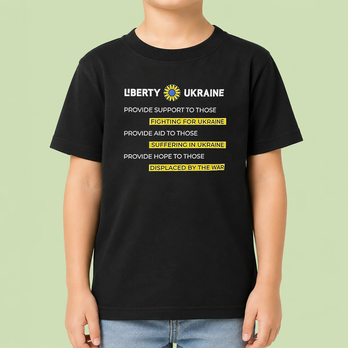 Pretty Liberty Ukraine Support Aid And Hope For Those Affected By The War Kids T-Shirt