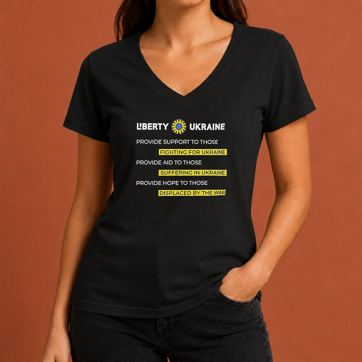 Pretty Liberty Ukraine Support Aid And V-Neck Shirt Pretty Liberty Ukraine Support Aid And V-Neck Shirt