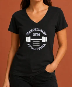Pretty Mandelbaum Gym Seinfeld It Is Go Time Mandelbaum Mandelbaum Mandelbaum V Neck Shirt in soft fabric with a classic V neckline