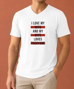 Pretty Official Taehyung BTS I Love My Wife And My Wife Loves Taehyung V-Neck Shirt