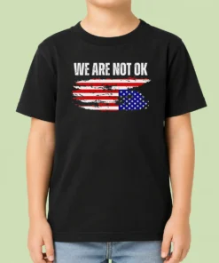 Pretty Premium We Are Not Ok American Flag Patriotic Sentiment Political Protest Statement Kids T-Shirt