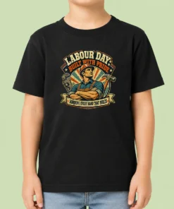 Pretty Retro Labour Day Celebration Pride Worker Kids T-Shirt