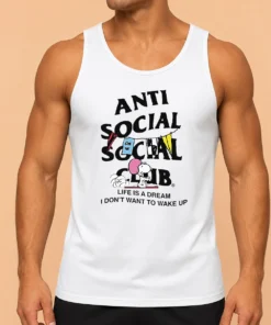 Pretty Snoopy Anti Social Club Life Is A Dream I Don'T Want To Wake Up Tank Top