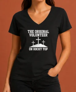 Pretty The Original Volunteer On Rocky Top V-Neck Shirt