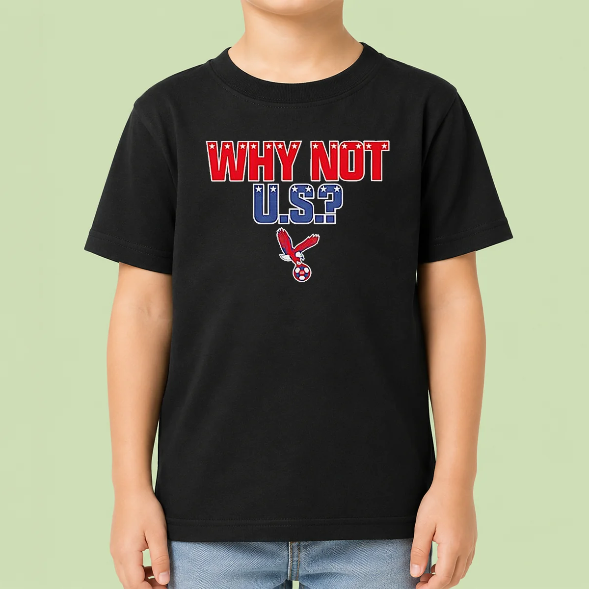Pretty United States Men National Soccer Team USMNT Why Not US Soccer Ball Eagle Kids T-Shirt