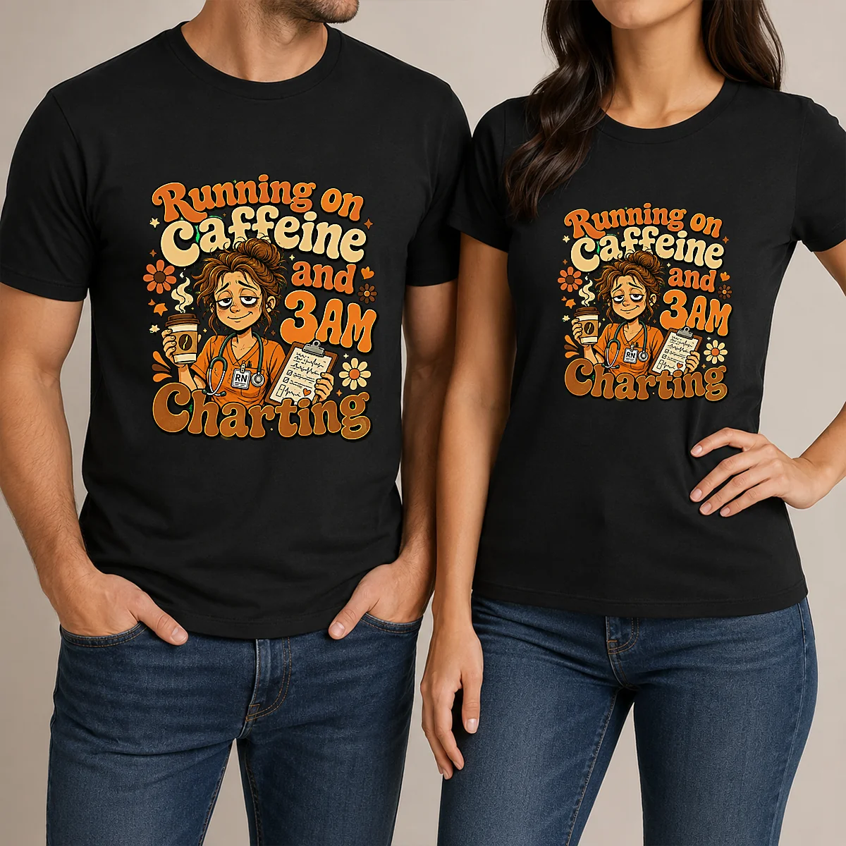 Running on Caffeine and 3AM Charting Shirt Running on Caffeine and 3AM Charting Shirt
