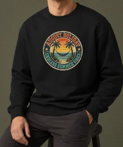 Top Awesome August Holiday Vintage Badge Summer Escape Sweater