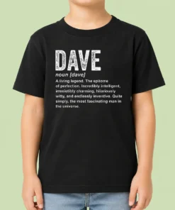 Top Awesome Personalized Definition Funny Dave Geek Kids T-Shirt