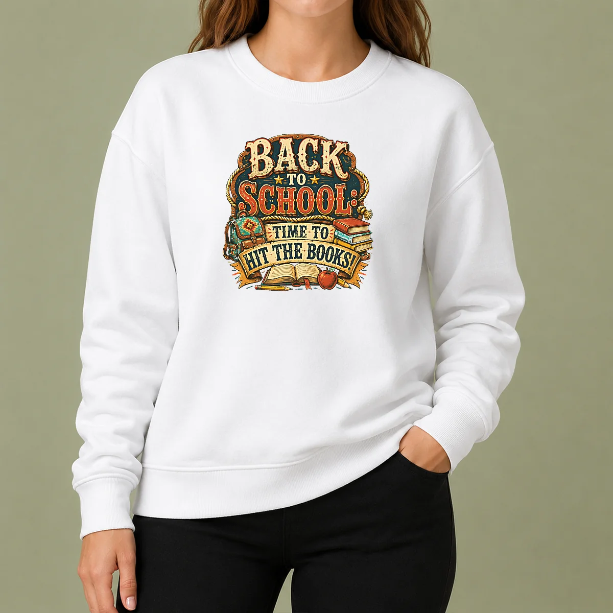 Top Back To School Excitement Western Vintage Sweater