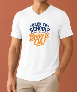 Top Back To School Motivational Vector Students And Teacher V-Neck Shirt