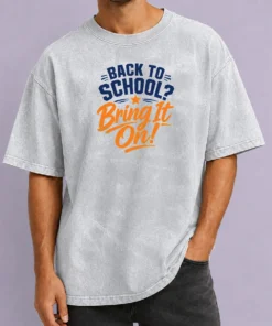 Top Back To School Motivational Vector Students And Teacher printed on a soft washed t shirt in light gray color