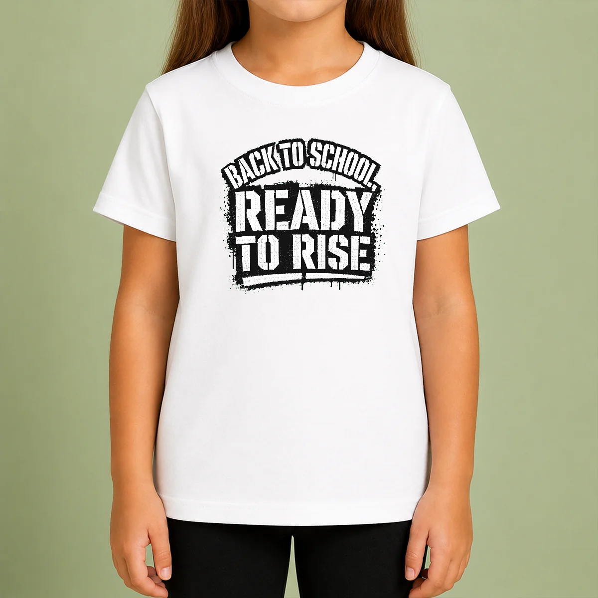 Top Back To School Stencil Tee With Motivational Hope Slogan Kids T-Shirt