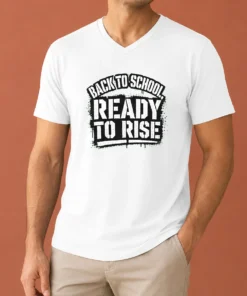 Top Back To School Stencil Tee With Motivational Hope Slogan V-Neck Shirt