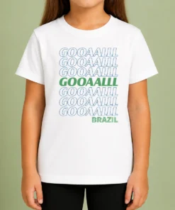 Top Brazil Soccer Fan Gear Gooaaalll Kids T-Shirt