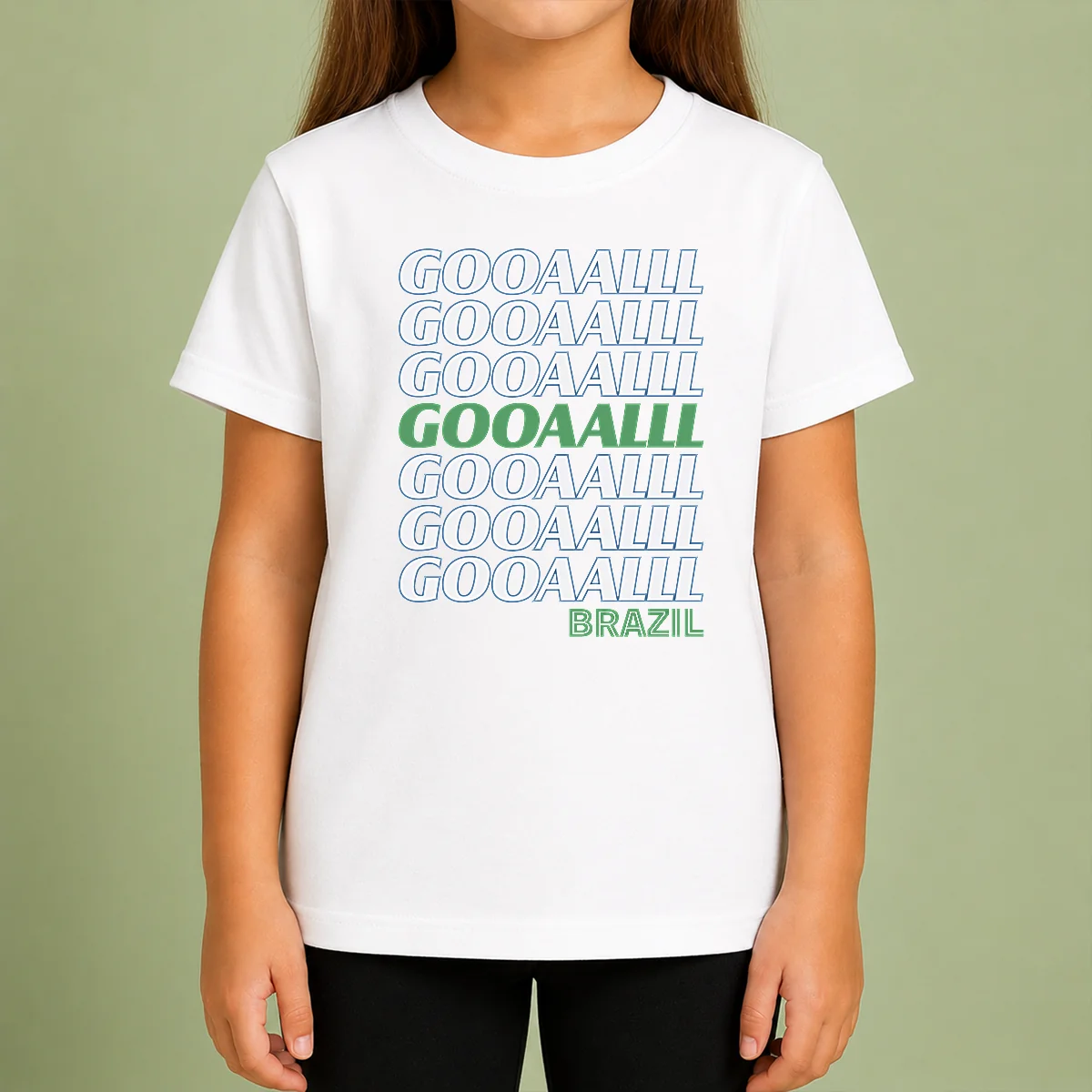 Top Brazil Soccer Fan Gear Gooaaalll Kids T-Shirt