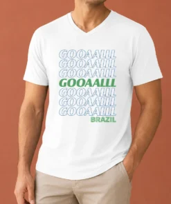 Top Brazil Soccer Fan Gear Gooaaalll V-Neck Shirt