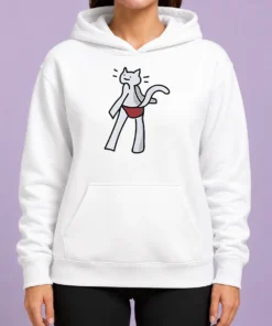 Top Catvin Klein Parody Cat Drawing Hoodie