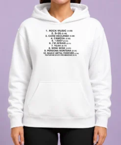 Top Charli XCX Music Fashion Film Hoodie in black with front graphic print and adjustable drawstring hood
