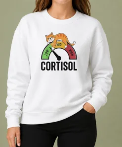 Top Cortisol Cat Lying On Low Mid High Gauge Sweater