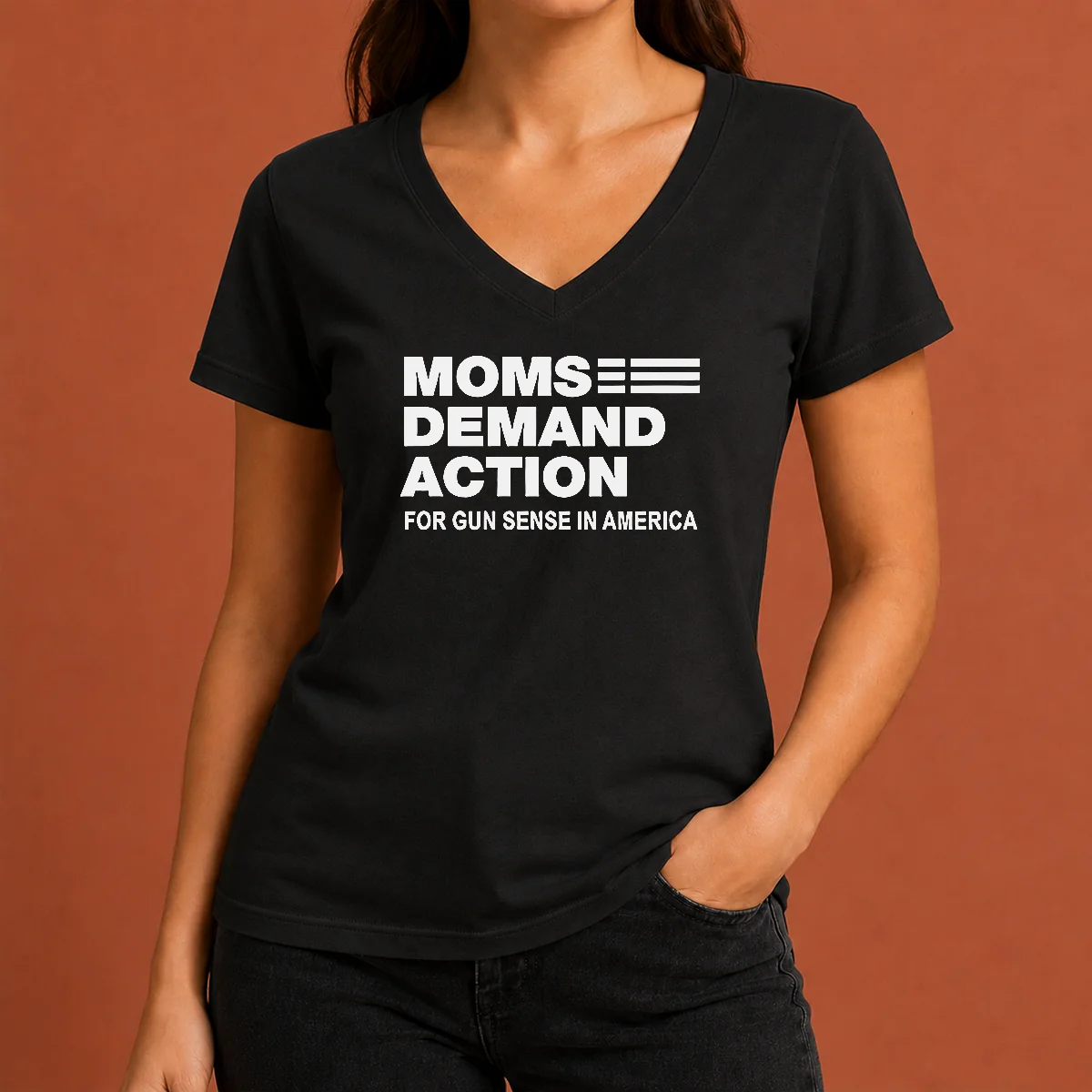 Top Funny Moms Demand Action For V-Neck Shirt Top Funny Moms Demand Action For V-Neck Shirt