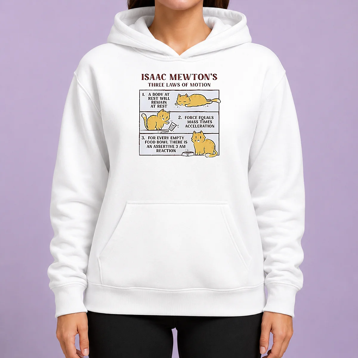 Top Good Isaac Mewton'S Three Laws Of Motion Cat Hoodie