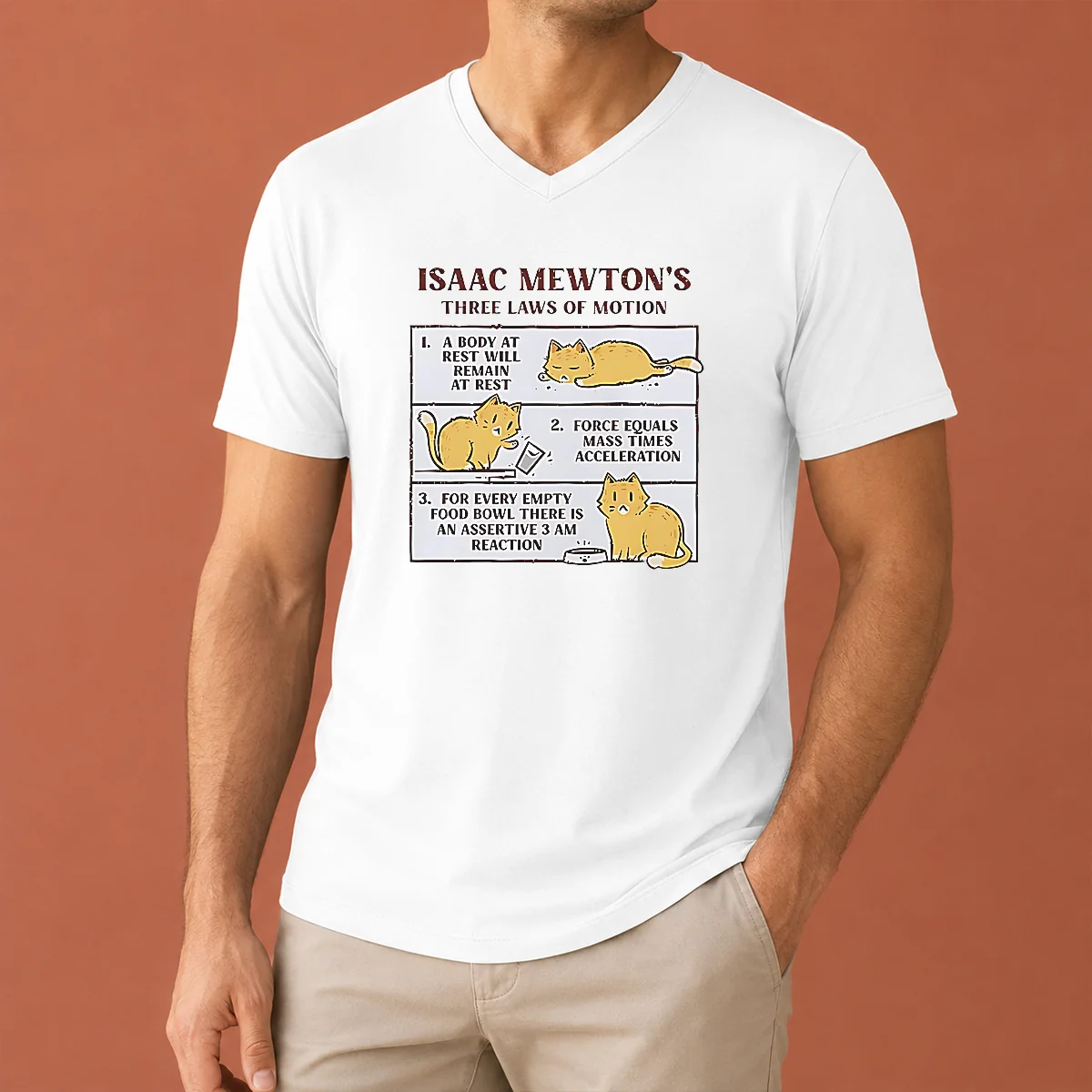 Top Good Isaac Mewton'S Three Laws V-Neck Shirt Top Good Isaac Mewton'S Three Laws V-Neck Shirt